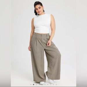 Check Wide Leg Trousers